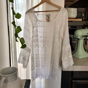 Johnny Was Embroidered Eyelet Tunic